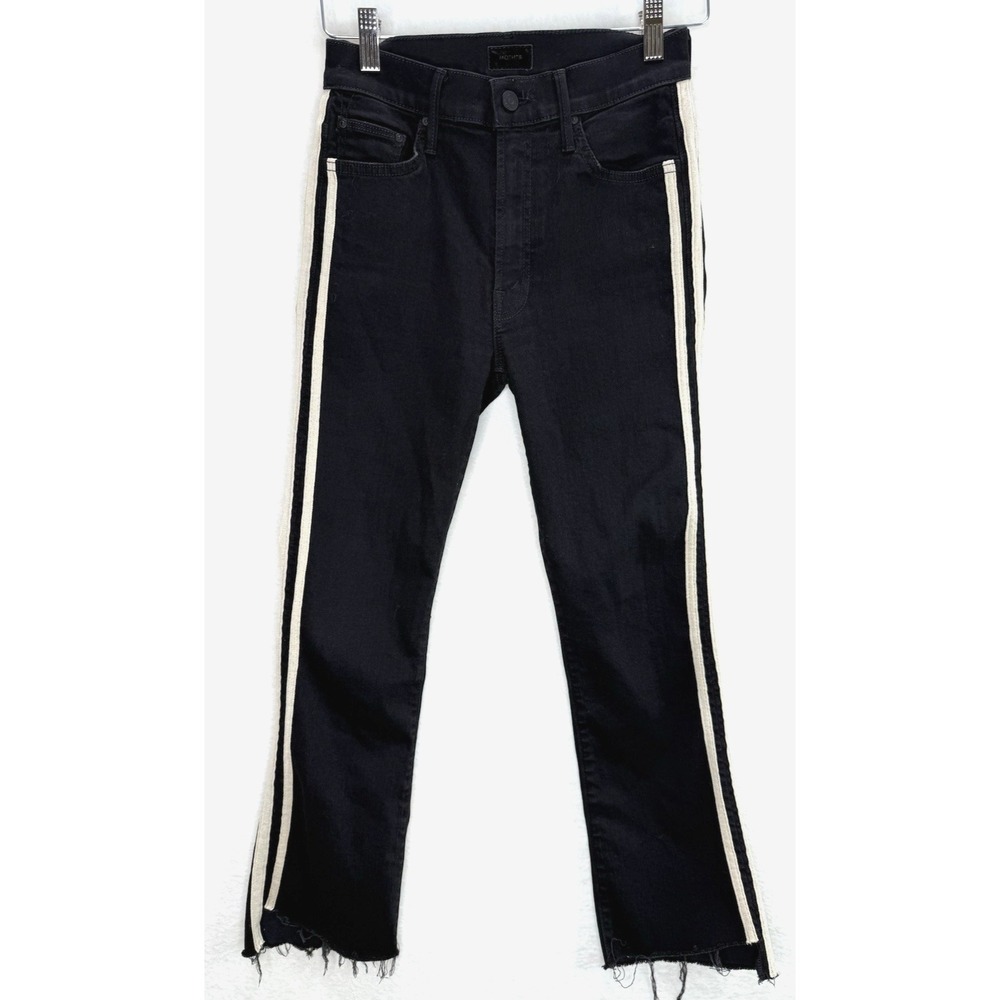 Mother Women's Black Insider Step Crop Fray in Guilty Racer Size 26